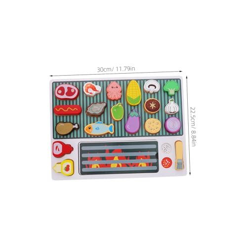 Abaodam Holzspielzeug Grillset für Simuliertes BBQ Kochspielzeug Pädagogisches Küchenspielzeug Kreatives Grillen und Rollenspiel Motorische und Fantasievolles von Abaodam