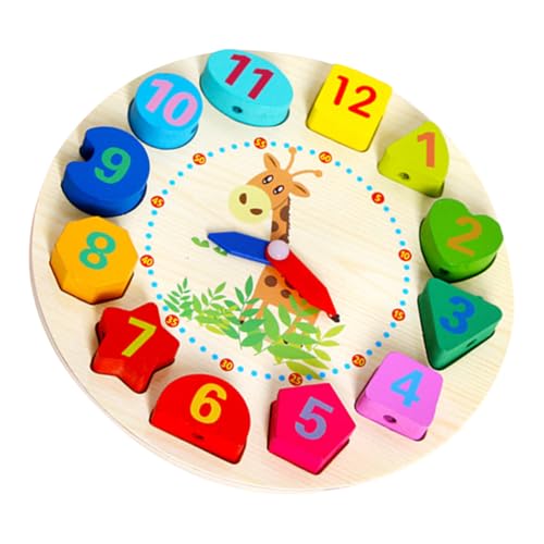 Abaodam Holzspielzeug Lernuhr aus Umweltfreundlichem Holz mit Bunten Perlen Pädagogisches Sortier Fädelspiel für Kleinkinder Zahlen Formverständnis Abaodam Holzspielzeug Lernuhr aus Umweltfreundlichem Holz mit Bunten Perlen Pädagogisches Sortier Fädelspiel für Kleinkinder Zahlen Formverständnis von Abaodam