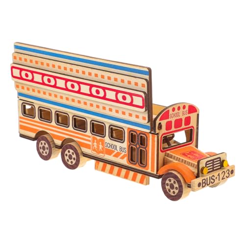Abaodam Holzspielzeug Schulbus Modell Tragbares Fahrzeug für Dekoratives Schulbus für Schlafzimmer für Kleinkinder Sicher und Langlebig Abaodam Holzspielzeug Schulbus Modell Tragbares Fahrzeug für Dekoratives Schulbus für Schlafzimmer für Kleinkinder Sicher und Langlebig von Abaodam
