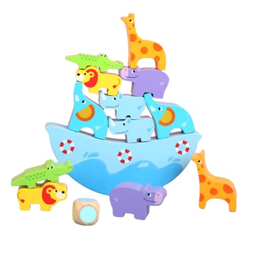 Abaodam Holzspielzeug Stapelturm für Kleinkinder Bunte Cartoon Tierblöcke Pädagogisches Balancespiel Motorische Abgerundete Kanten Langlebig Interaktives Lernspielzeug für Jungen und Abaodam Holzspielzeug Stapelturm für Kleinkinder Bunte Cartoon Tierblöcke Pädagogisches Balancespiel Motorische Abgerundete Kanten Langlebig Interaktives Lernspielzeug für Jungen und von Abaodam