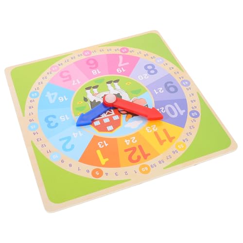 Abaodam Holz Lernuhr Für Junge Mädchen Multifunktionale Bunte Uhr Zum Lernen Der Montessori Spielzeug Für Kindergarten Und Vorschule Fördert Kognitive Fähigkeiten Und Logisches von Abaodam