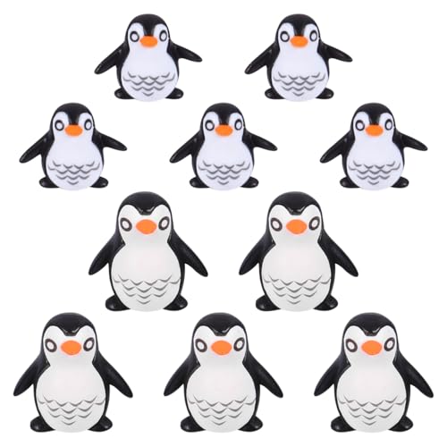 Abaodam Home 11 Stück Pinguin-Figuren Polartiere Miniatur Pinguinfamilie aus Harz für Antarktis Pinguin Lernspielzeug Geburtstagsgeschenk Cake Topper für Kinder von Abaodam