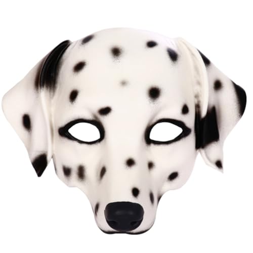 Abaodam Hundekopfmaske Halloween Lustige Gefleckte Hundemaske Tierkostüm Für Weihnachten Halloween Karneval Cosplay Kostümparty von Abaodam