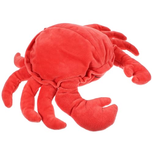 Abaodam Interaktive Krabben-Handpuppe, weicher Cartoon für Geschichtenerzählen, Rollenspiele, kreative Spielzeit, niedliche Tierpuppe für Eltern von Abaodam