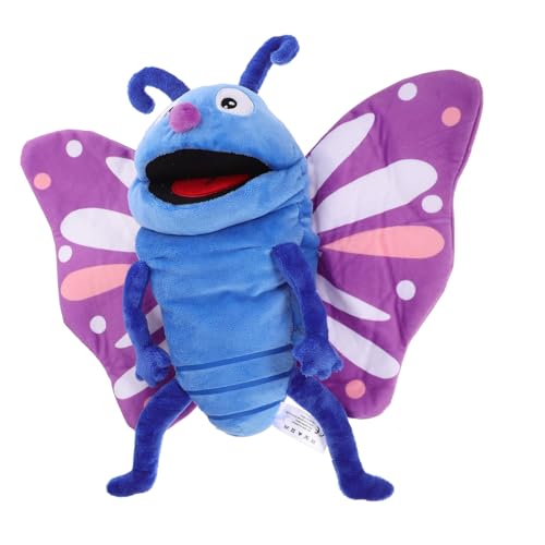 Abaodam Interaktive Schmetterling Handpuppe aus Weichem Plüsch Beweglicher Mund Frühes Lernspielzeug für Realistisches Tiermodell Erzählspielzeug für Eltern Junge Mädchen Kommunikation von Abaodam