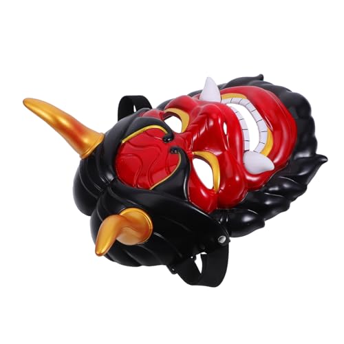 Abaodam Japanische Hannya Maske mit Hörnern Gruselige Vollgesichts-teufelsmaske für Erwachsene Leicht Atmungsaktiv Wiederverwendbar Handgefertigt für Halloween Karneval Cosplay und von Abaodam