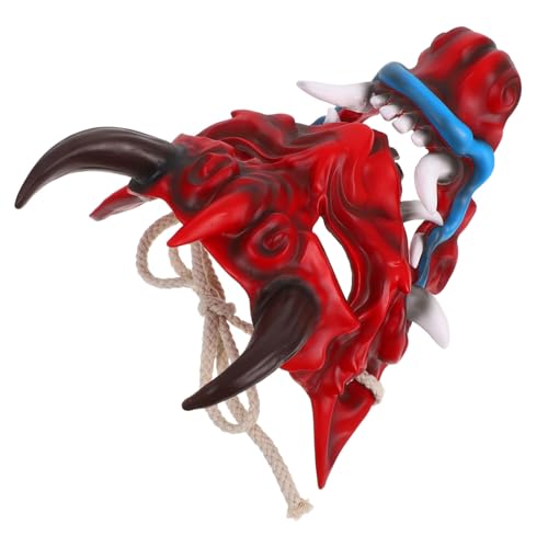 Abaodam Japanische Oni Maske Halloween Creepy Demon Creature Mask für Männer und Frauen Verstellbar mit Elastischem Band Langlebiges Cosplay Zubehör für Kostüm und Maskenbälle von Abaodam