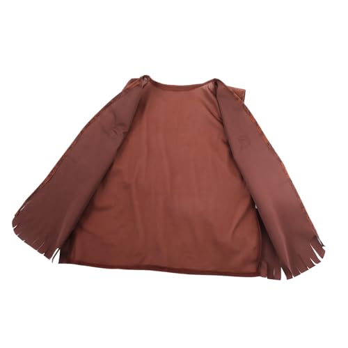 Abaodam Jeansjacke Western Kostüm Für Party Kinderkommode Wild-West-kostümzubehör Für Coole Weste Für Festivalweste Cosplay -kostüm Karnevalskostümweste Gestrick Brown von Abaodam