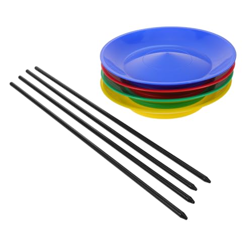 Abaodam Jonglier Teller Set mit Handstäben Leichtes Kunststoff Zirkus Performance Stabile Rotierende Jonglierplatten für Künstler Teilig für Zirkus und Straßenkunst von Abaodam