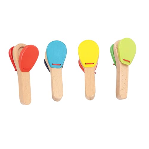 Abaodam Kastagnetten für Percussion-Musik-Früherziehungsinstrumente für Jungen, einfach zu klingen für Vorschul-Musikaktivitäten, 4 Stück von Abaodam