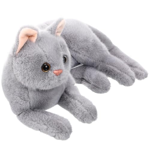 Abaodam Katze Plüschtier Kleine Kuscheltiere Tierspielzeug Für Dekorative Katzenpuppe Plüsch-katzenspielzeug Süßer Katzenplüsch Katze Gefüllte Puppe Realistische Plüschkatze Grey von Abaodam