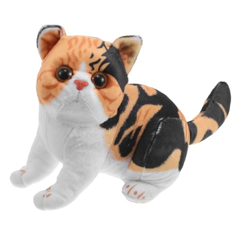 Abaodam Katzenplüschspielzeug mit Niedlichem Cartoon Design Handgefertigte Sammlerfigur für Jungen Heimdeko und Schlafbegleiter Dreifarbige von Abaodam