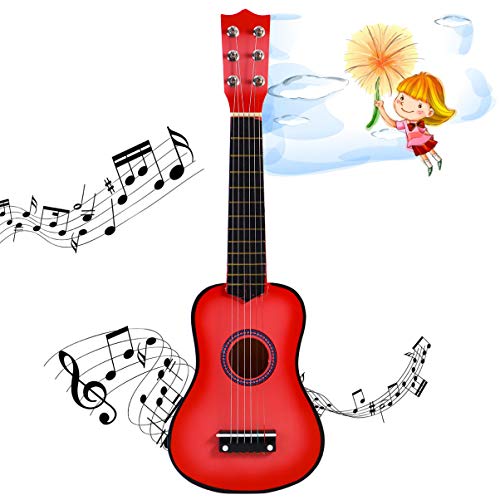 Abaodam Kinderakustikgitarre aus Holz Rosa Musikinstrument für Kleinkinder Leicht zu Fördert Kreativität und Musikalität für Junge Mädchen von Abaodam