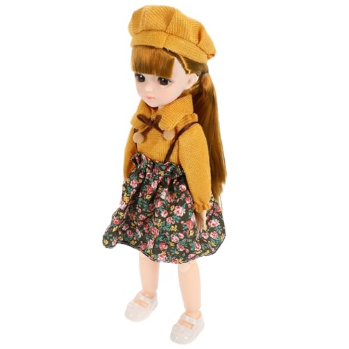 Abaodam Süße Puppe 6 Zoll Mit Kleid Hut Schuhen Für Mädchen Puppe Zum Rollenspiel von Abaodam