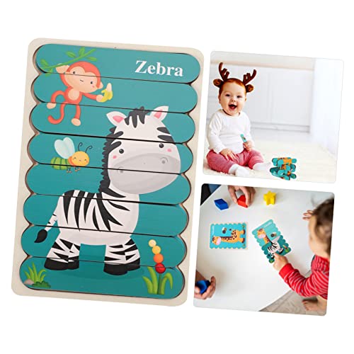 Abaodam Kinderpuzzle aus Holz Montessori Stick Puzzle Toy mit Tierformen Beidseitig Bedruckte Lernblöcke für Hand Auge Koordination und Logisches Geeignet für Vorschulkinder von Abaodam