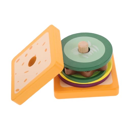 Abaodam Stapelbares Sandwich-Spielzeug Für Jungen Und Mädchen Rollenspiel-kochset Lebensmittelspielzeug Aus Holz Für Kleinkinder Jungen Und Mädchen von Abaodam
