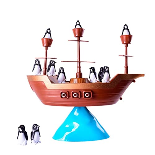 Abaodam Kidcraft-spielset Piraten-segelboot-Modell Kleinkindblöcke Lustiges Lernspielzeug Balance-Spiel Spielzeug Piratenschiff Balancieren Vintage-Puzzle Schreibtisch Eltern-Kind Geschenk von Abaodam