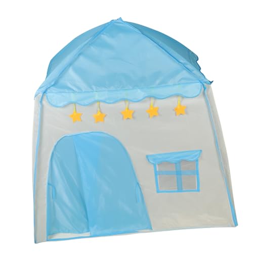 Abaodam Kinderzelt Indoor Spielhaus Blau mit Floralem Design Faltbares Spielzelt für Jungen und Mädchen Atmungsaktives Strapazierfähiges Material Einfach Aufzubauen Schlafen von Abaodam
