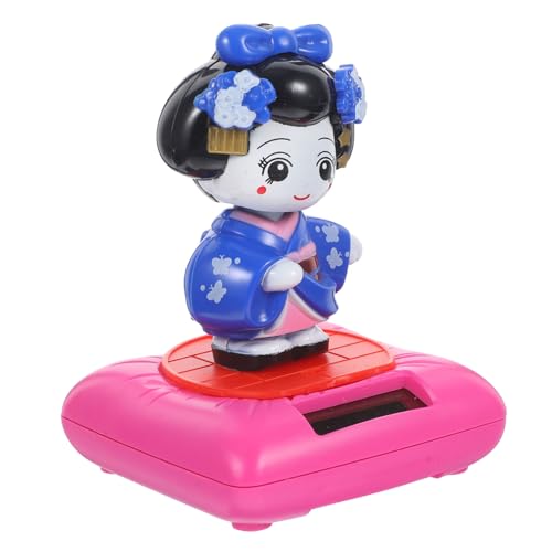 Abaodam Kleine Kimono Puppenfigur mit Solarbewegung Wackelnde Tischdeko Realistische Autodekoration Langlebige Kunststofffigur Perfektes für Kimono von Abaodam