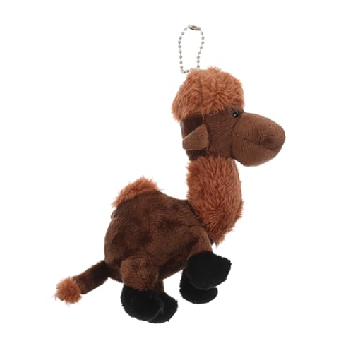 Abaodam Kleiner Kamelanhänger Partygeschenk Camel Schlüsselanhänger Plüsch Kamel Kuscheltier Schlüsselanhänger für Geburtstagsparty tierischer Plüsch PP Baumwolle Coffee von Abaodam