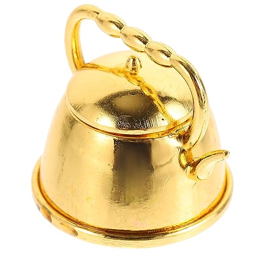 Abaodam Kleiner Teekessel Zinn Schwanenhals Herd Blättertee Wasserkocher Mit Aufguss Einzigartig Camping Wasserkocher Miniatur Rosa Puppenhaus Wasserkocher Golden Metall von Abaodam