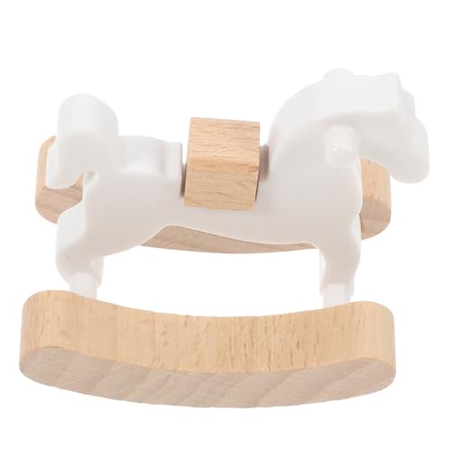 Abaodam Kleines Spielzeugpferd Aus Holz Mini-Stuhl-Modell Modell Schaukelpferd Felsen Babyspielzeug Kleine Pferde Schaukelpferd Puppenstubenstuhl Modell Möbel Miniaturen Weiß Holz. s von Abaodam