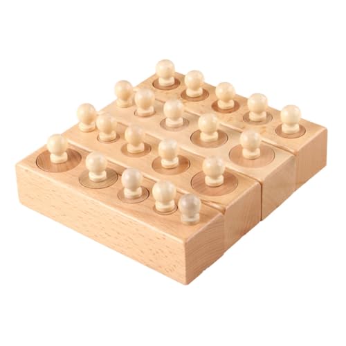 Abaodam Knobbed Cylinder Holzspielzeug für Frühe Bildung Pädagogisches Steckspiel Denkfähigkeit und Größenunterscheidung Sicheres Hochwertiges Holzspielzeug für Familie von Abaodam
