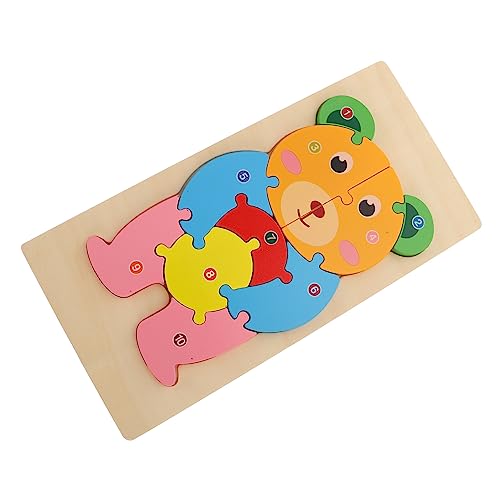Abaodam Kognitives dreidimensionales Puzzle Holzblock-Puzzle Puzzle-Spielzeug für Kinder Hase Rätsel Kinderspielzeug Puzzle-Spielzeug für Kleinkinder Lernspielzeug aus Holz Stück Blöcke 3D von Abaodam