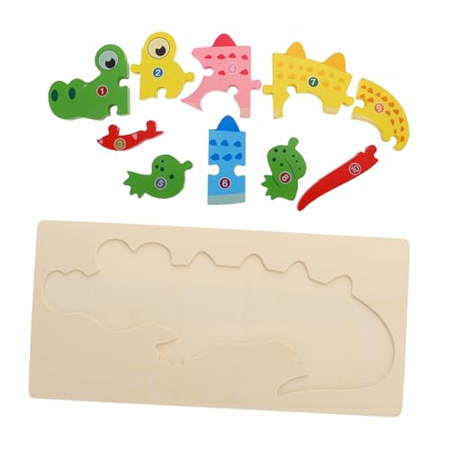 Abaodam Kognitives dreidimensionales Puzzle Kinder rätsel Holzpuzzle Denksport-Spiel Spielset aus Holz Spielzeuge Puzzle Puzzle-Spielzeug Kinder Krokodil Kognitives Spielzeug hölzern 3D von Abaodam