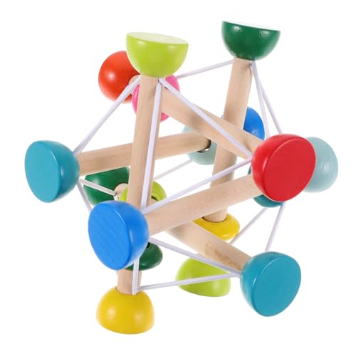 Abaodam Spielzeug Spielset aus Holz Greiftätigkeit Greifaktivitäts-Shaker Greifling für Kleinkinder Karneval elastische Holzkugeln kugelförmig Hüpfender Ball Baby hölzern von Abaodam