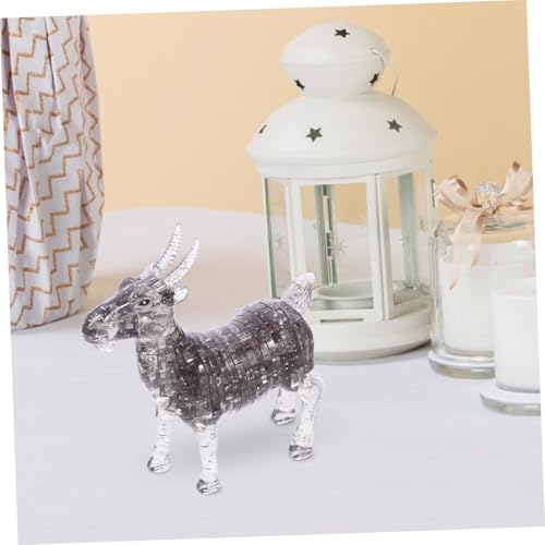 Abaodam Kristall Puzzle Ziege Selbstmontage Kristallglas Tierornament Dekoration Für Schreibtisch Wohnzimmer Kreatives Geschenk Für Geburtstage Und Sammler von Abaodam