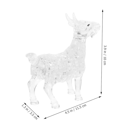 Abaodam Kristall Puzzle Ziege Weiß Selbstmontage Kreatives Tier Ornament Dekoration für Schreibtisch Geburtstagsgeschenk aus Kristall Stilvolles DIY Puzzle für Zuhause und Büro von Abaodam