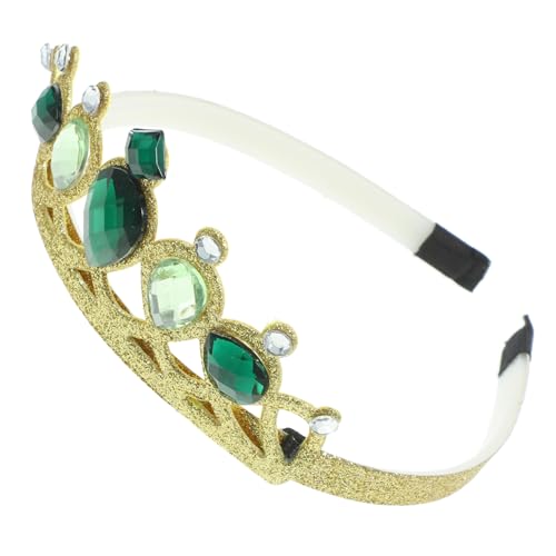 Abaodam Krone Haarreif mit Strassbesatz Goldfarben Leichtes Stabiles Design für Geburtstagsfeiern Kostümpartys Karneval und Cosplay Komfortabler Haarschmuck für Mädchen von Abaodam
