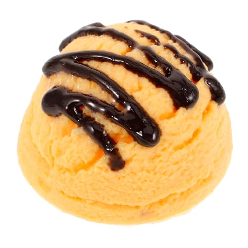 Abaodam Künstliches Eiscreme Dekorationsmodell Eiskugel für Partys Fotorequisiten Vitrinen Realistische Simulation Leuchtenden Farben Mango von Abaodam