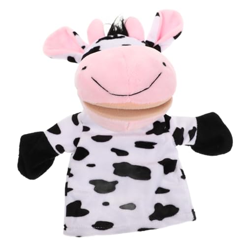 Abaodam Kuschelige Beweglicher Mund Kuh Handpuppe für Interaktive Farmtier Fingerpuppe für Geschichten Erzählen und Kreatives Rollenspiel bei Geburtstags und Weihnachtsfeiern von Abaodam