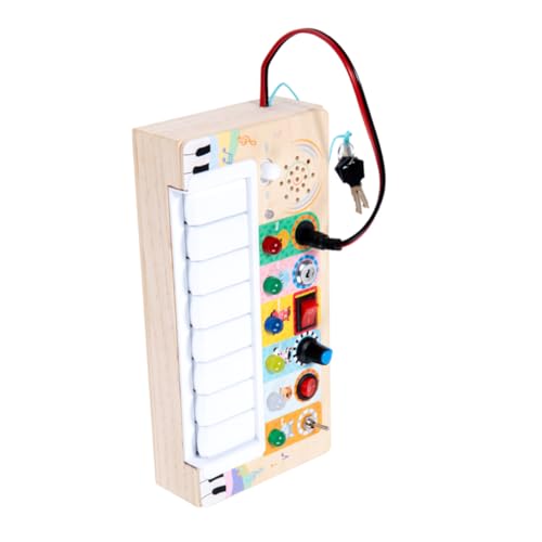 Abaodam LED Elektronikklavier Holzspielzeug mit Bunten Lichtern Interaktives Lernspielzeug Hörvermögen Kreativität und Motorischen Fähigkeiten Robust und Sicher für Kleinkinder von Abaodam