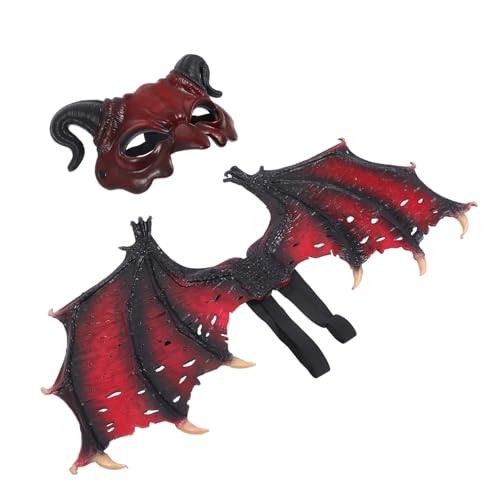 Abaodam Leichtes Atmungsaktives Teufelsflügel Set mit Maske Bequemes Halloween Cosplay Accessoire für Party und Fasching Realistisches Flügel Design mit Rutschfester Tragesicherung Abaodam Leichtes Atmungsaktives Teufelsflügel Set mit Maske Bequemes Halloween Cosplay Accessoire für Party und Fasching Realistisches Flügel Design mit Rutschfester Tragesicherung von Abaodam