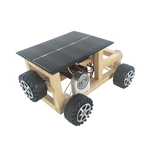 Abaodam rc Auto selber Bauen solarbetriebenes Auto Puzzle-Auto Fahrzeug der Montagewissenschaft Spielzeug Modelle Solarauto aus Holz Montage Solarauto Wagen Material kleine Produktion von Abaodam