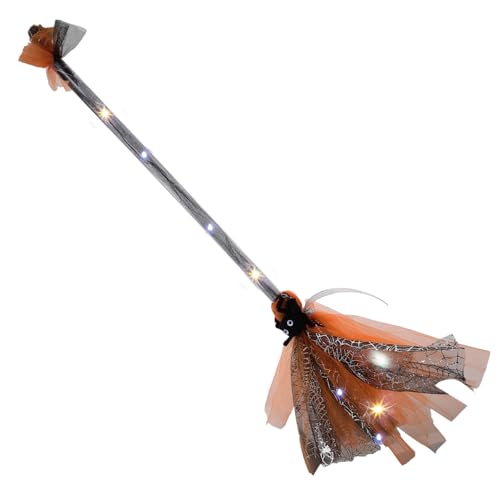 Abaodam Leuchtender Hexenbesen mit LED Licht Halloween Deko Besen für Kostümparty Orangefarbener Besen für Gruselige für Familienfeiern und Bühnenaufführungen Abaodam Leuchtender Hexenbesen mit LED Licht Halloween Deko Besen für Kostümparty Orangefarbener Besen für Gruselige für Familienfeiern und Bühnenaufführungen von Abaodam