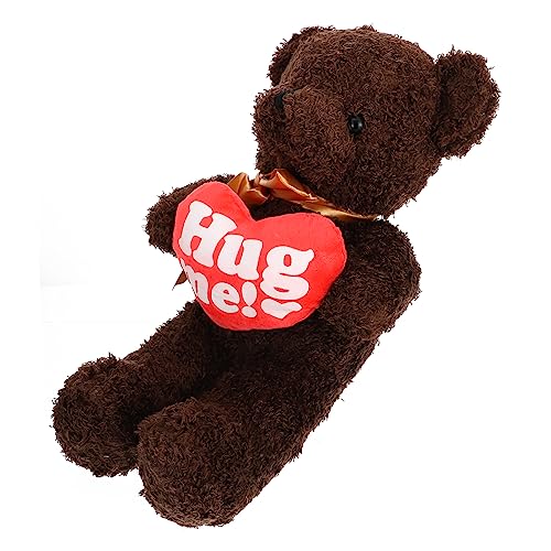 Abaodam Liebe Bärenpuppe für Mädchen Plüsch Mädchenpuppen Kinderspielzeug kuschelbären Geschenkideen Valentinstag gefüllte Bärenverzierung ausgestopftes Bärenspielzeug Brown von Abaodam