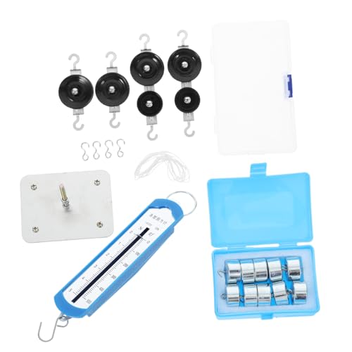 Abaodam Magnetischer Schul Physik Experimentierkasten mit Metallbasis Pulley Block Set Inklusive Kraftmesser und Hakengewichten Stabiler Magnetischer Sockel für Mechanische von Abaodam