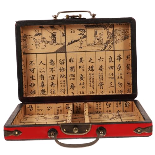 Abaodam Mahjong Box mit Griff Elegante Aufbewahrungslösung für Mahjong Sets Handgefertigte Rechteckige Holzbox für Reisen und Leicht und Funktional Abaodam Mahjong Box mit Griff Elegante Aufbewahrungslösung für Mahjong Sets Handgefertigte Rechteckige Holzbox für Reisen und Leicht und Funktional von Abaodam