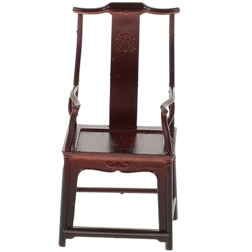 Abaodam Maßstab Abs Material Traditioneller Chinesischer Mini Stuhl Dekorativer Verschleißfester Puppensitz für Puppenstube Mini Haus Dekoration Realistisches Zubehör von Abaodam