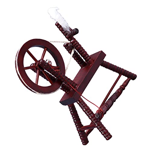 Abaodam Maßstab Handbetriebene Spinnmaschine Holz Vintage Stil DIY Puppenhaus Dekoration Puppen Zubehör für Bastler und Sammler Abaodam Maßstab Handbetriebene Spinnmaschine Holz Vintage Stil DIY Puppenhaus Dekoration Puppen Zubehör für Bastler und Sammler von Abaodam