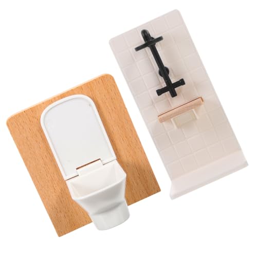 Abaodam Maßstab Miniatur Toilette Duschraum Kindgerechtes Farbechtes Puppenhaus Möbel für Vielseitige Miniatur Dekoration von Abaodam