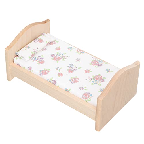 Abaodam Maßstab Realistisches Miniaturbett für Puppenhaus Langlebiges Holzspielzeug Pädagogisches Kinderzimmer Zubehör Mini Möbelstück Abaodam Maßstab Realistisches Miniaturbett für Puppenhaus Langlebiges Holzspielzeug Pädagogisches Kinderzimmer Zubehör Mini Möbelstück von Abaodam