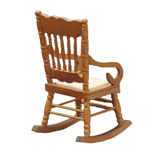 Abaodam Maßstab Zierlicher Schaukelstuhl Kastanienbraun Detailreiches Design Leicht und Kompakt Realistische Handwerkskunst Zubehör für Puppenstube Abaodam Maßstab Zierlicher Schaukelstuhl Kastanienbraun Detailreiches Design Leicht und Kompakt Realistische Handwerkskunst Zubehör für Puppenstube von Abaodam