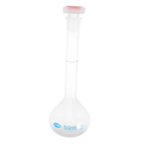 Abaodam Messkolben mit hohem Hals für Labor, Präzisions-Volumenkolben für Wissenschaft, genaue Flüssigkeitsprobenflasche, chemische Messflasche für Chemie (50 ml) von Abaodam