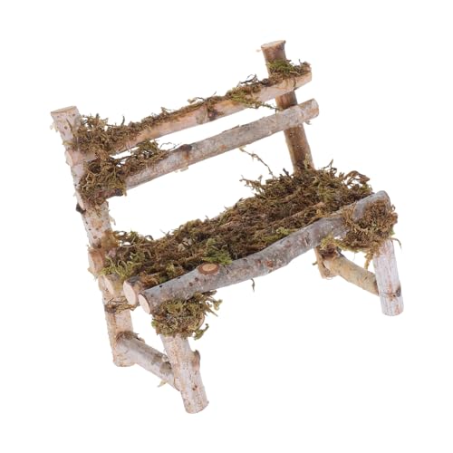 Abaodam Micro Landschaft Stuhl Möbel Micro Landschaft Dekoration Mini Strandkorb Miniatur Stühle zum Basteln Strandkorb Ornament Puppenhaus Stuhl Puppenhaus Zubehör Braun Holz von Abaodam