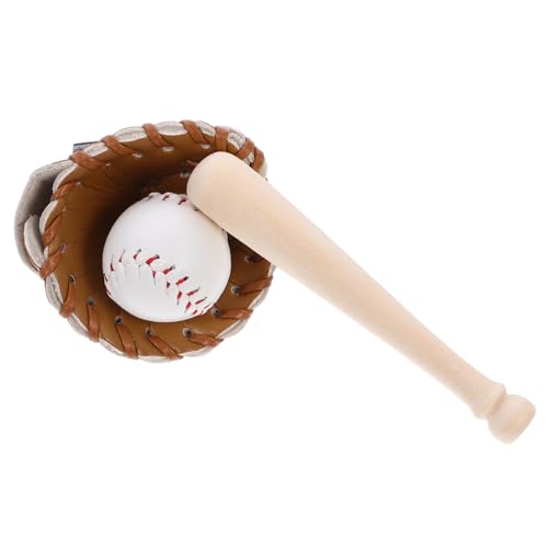 Abaodam Mini Baseball Set für Puppenhäuser Miniatur Baseballschläger Handschuh Ball Robustes für Kreative DIY Projekte und Miniatur Sport Szenen von Abaodam